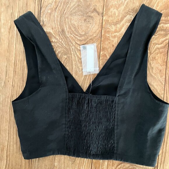 NWT Madewell Softdrape Gwen Crop Vest Top in Black, Sz 4 - Picture 4 of 4